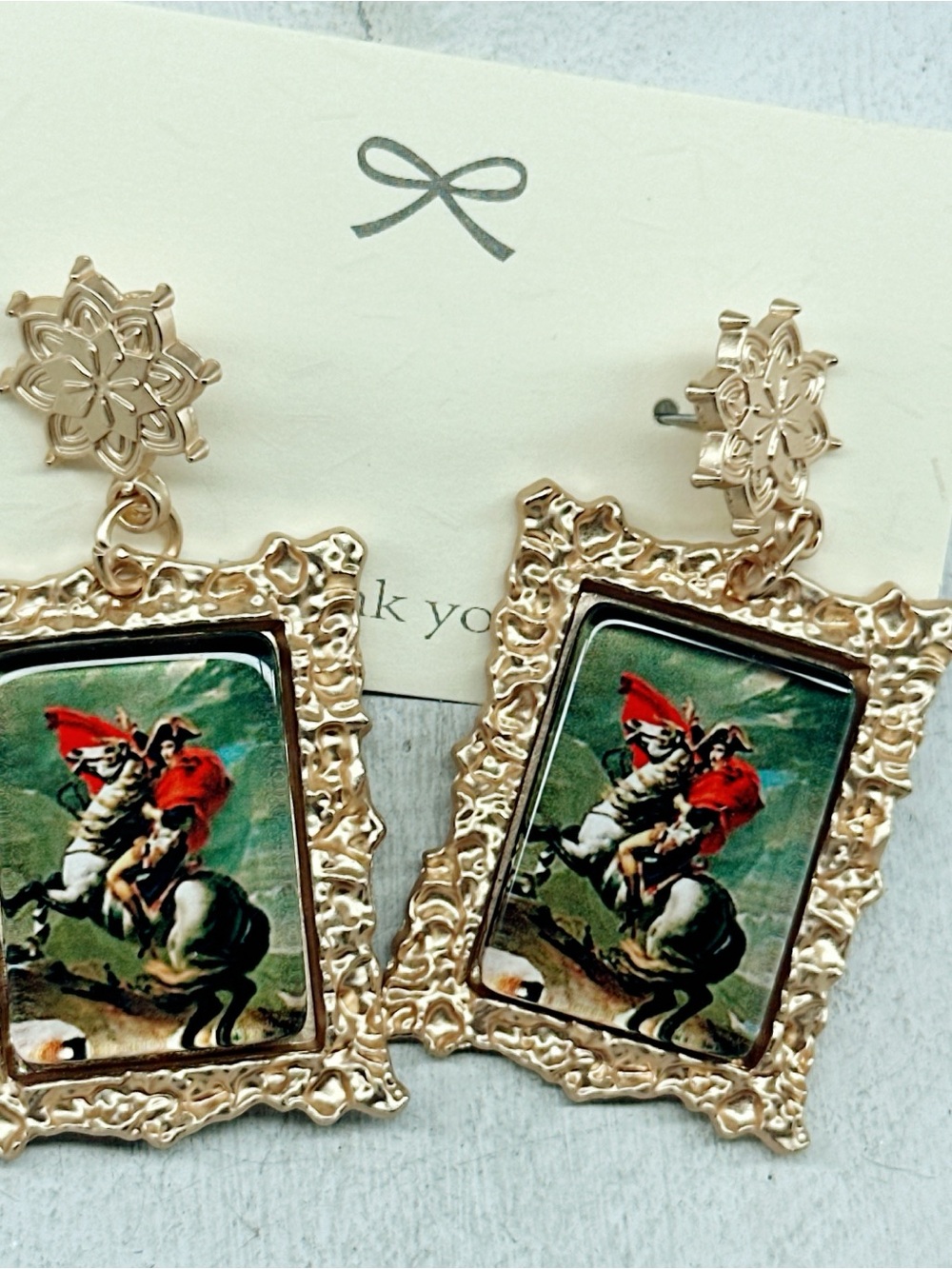 5461gc. Napoleon Art Frame Earrings